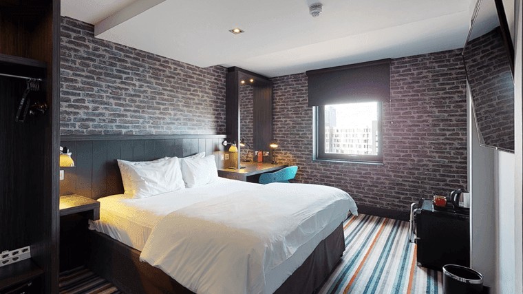 Contemporary guest room at Village Hotel Aberdeen