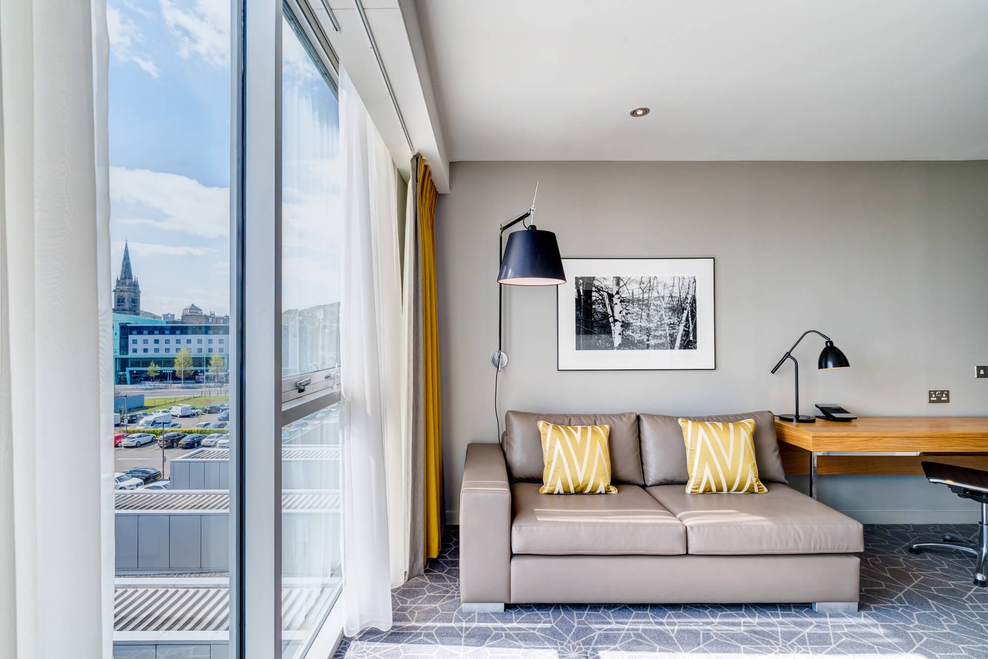 Junior suite living area at Apex City Quay Hotel Dundee