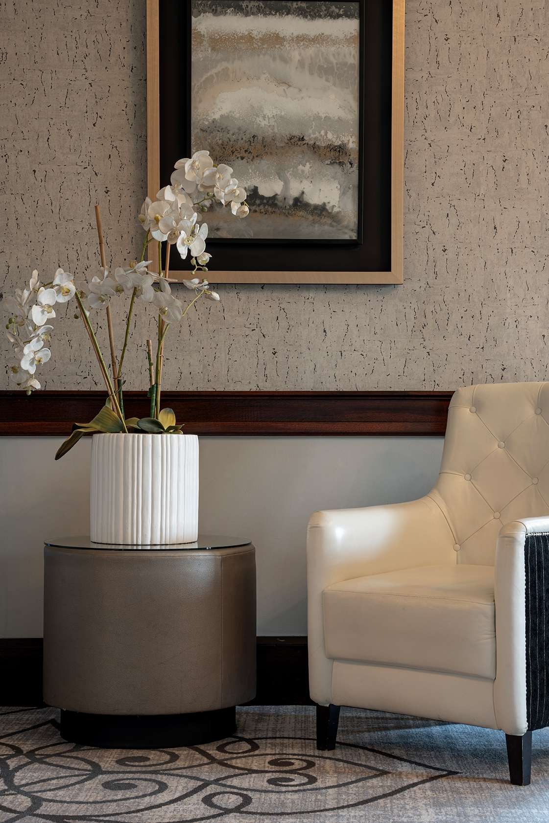 Contemporary interior detail at Glenbervie House.