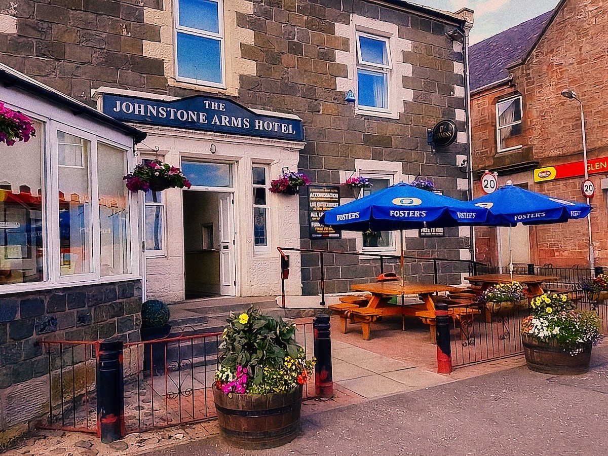The Johnstone Arms Hotel exterior in Alva
