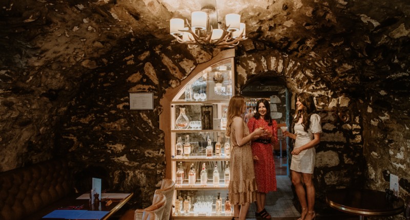 Stone-vaulted Cave Bar at Meldrum House.
